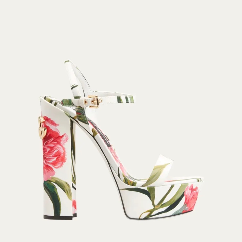 Dolce & Gabbana Keira Floral Platform Sandals  Size 38 EU  Made in Italy - Picture 2 of 8